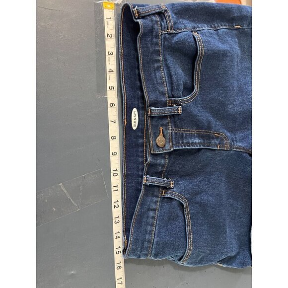 Old Navy Womens Dark Blue Denim Jean Shorts Size 8 With Rolled Cuffs & Pockets - Picture 5 of 9